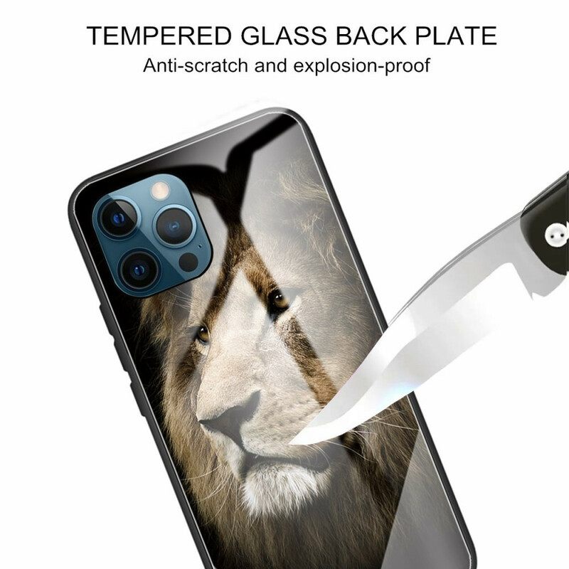 Kuori iPhone 13 Pro Max Tempered Glass Lion Head