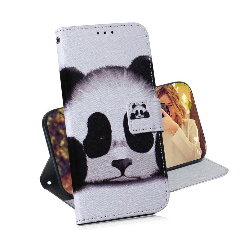 Nahkakotelo iPhone 13 Pro Max Panda Kasvot