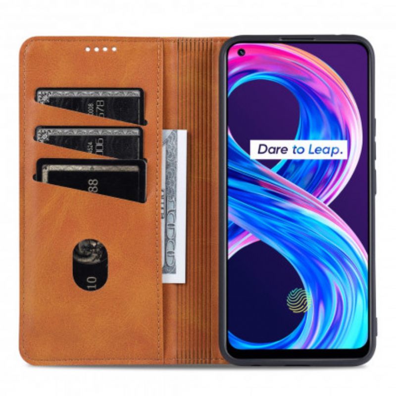 Puhelinkuoret Realme 8 / 8 Pro Kotelot Flip Style Leather Azns