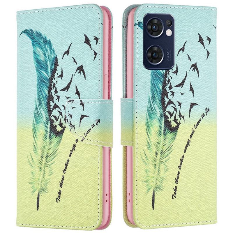 Flip Case Oppo Find X5 Lite Feather