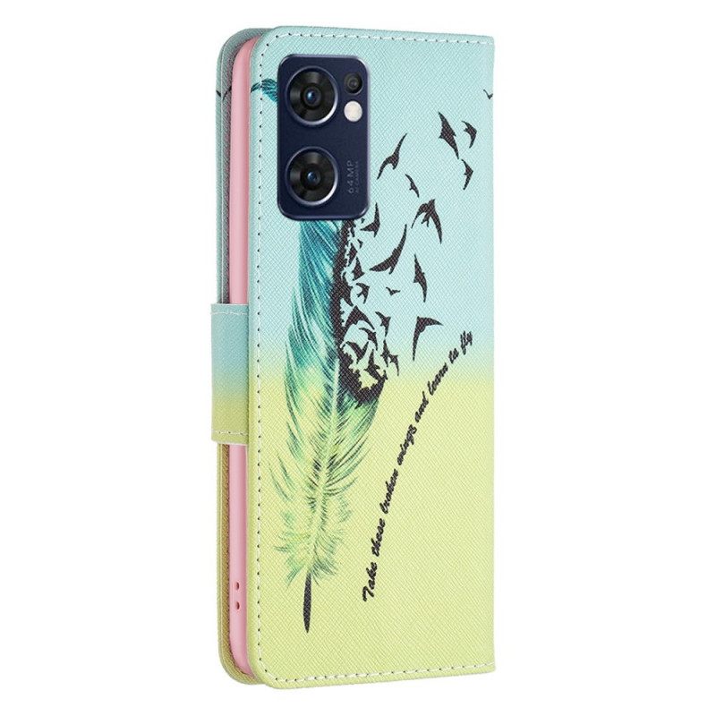 Flip Case Oppo Find X5 Lite Feather