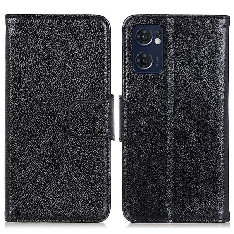 Flip Case Oppo Find X5 Lite Haljattu Nappanahka