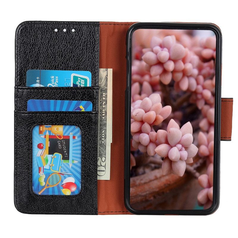 Flip Case Oppo Find X5 Lite Haljattu Nappanahka