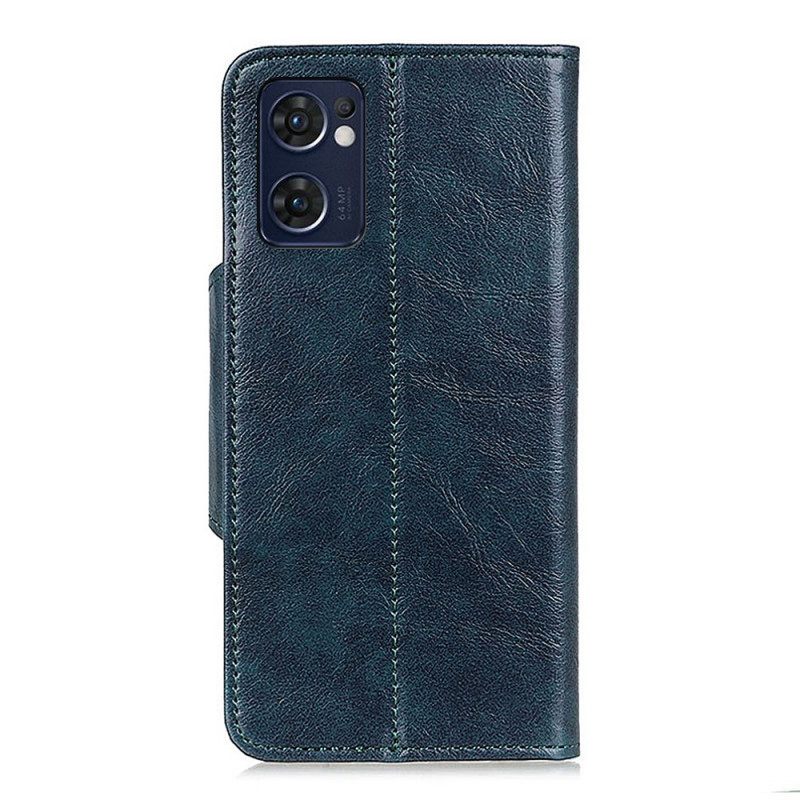 Flip Case Oppo Find X5 Lite Keinonahkapatenttipainike Khazneh