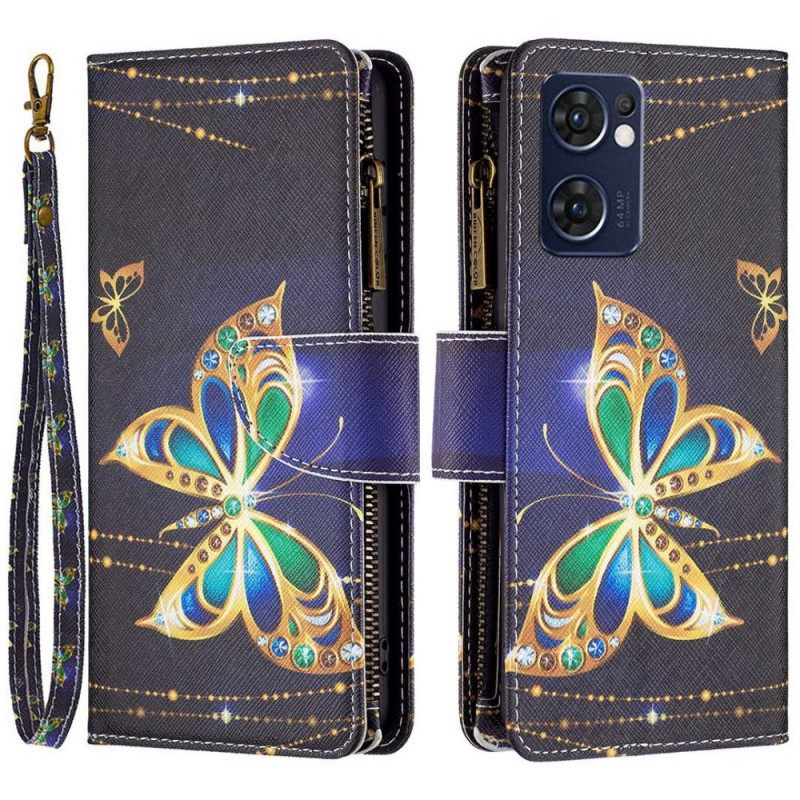 Flip Case Oppo Find X5 Lite Royal Butterfly Vetoketjullinen Pussi