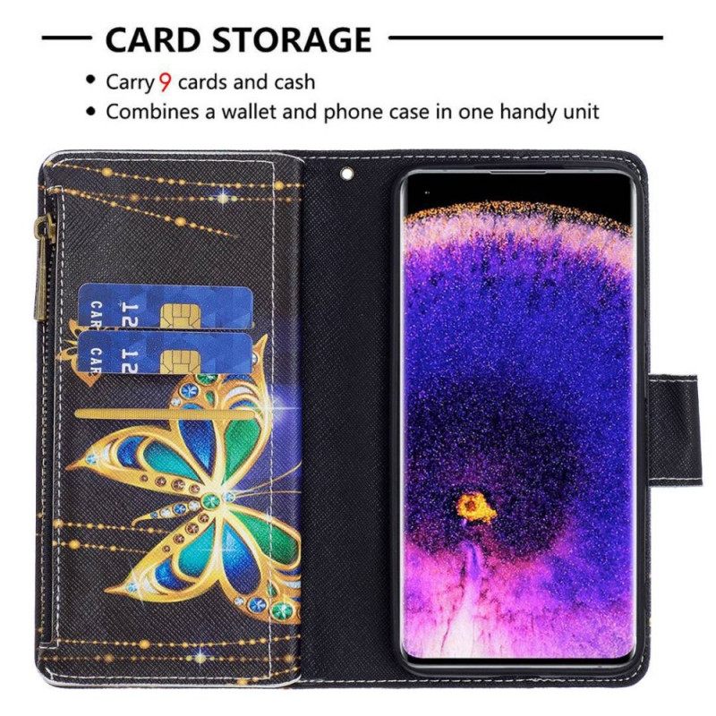 Flip Case Oppo Find X5 Lite Royal Butterfly Vetoketjullinen Pussi