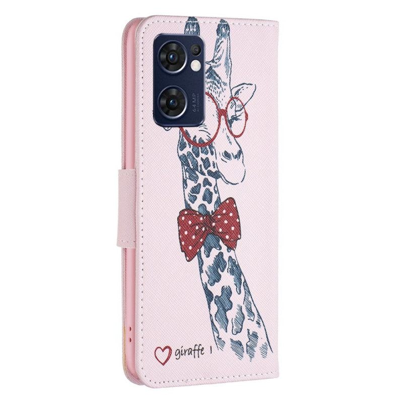 Kotelot Oppo Find X5 Lite Brainy Giraffe