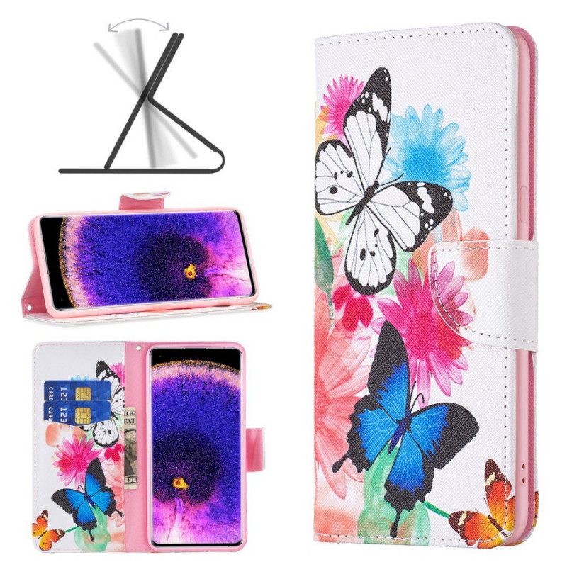 Kotelot Oppo Find X5 Lite Painted Butterflies