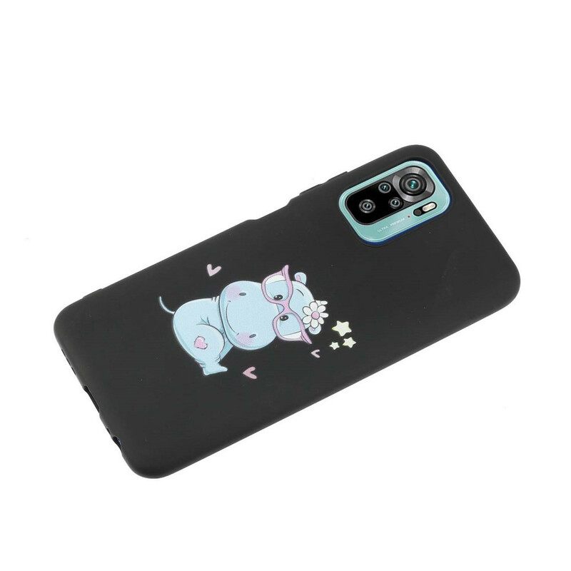 Case Xiaomi Redmi Note 10 / 10S Hippopotamus Ja Lanyard Kiss