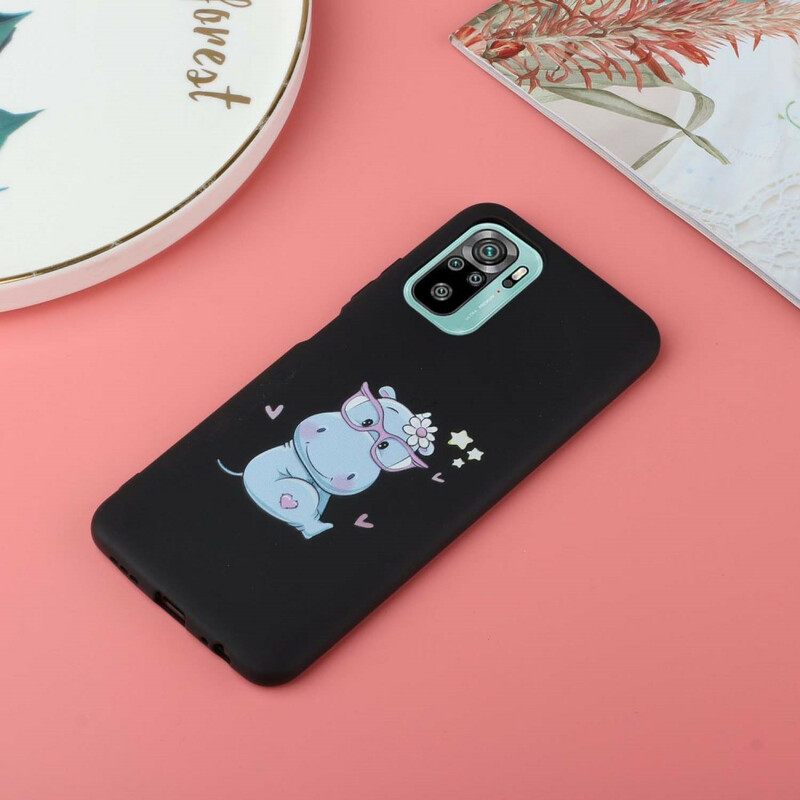 Case Xiaomi Redmi Note 10 / 10S Hippopotamus Ja Lanyard Kiss