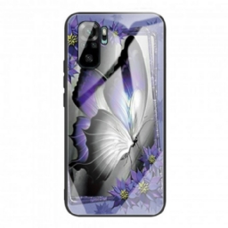 Case Xiaomi Redmi Note 10 / 10S Purple Butterfly Karkaistu Lasi