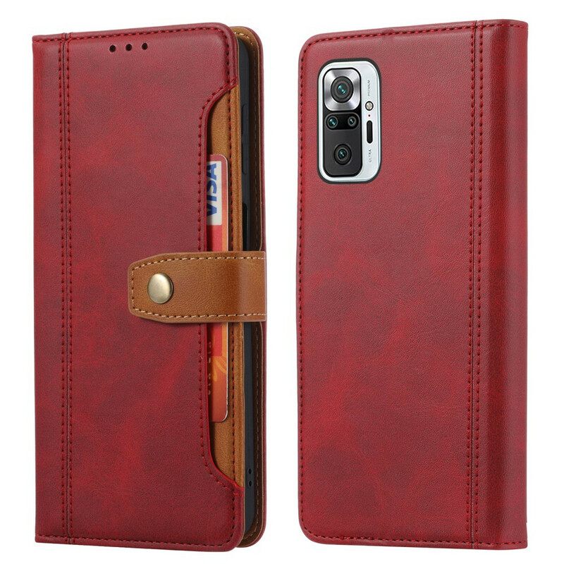 Flip Case Xiaomi Redmi Note 10 / 10S Etukorttipidike Ja Hihna