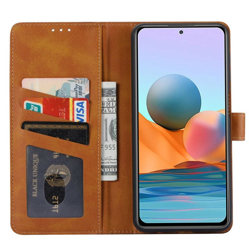 Flip Case Xiaomi Redmi Note 10 / 10S Etukorttipidike Ja Hihna