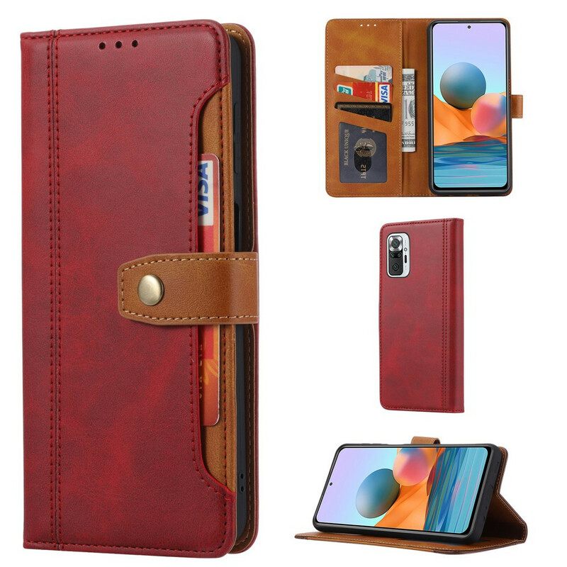 Flip Case Xiaomi Redmi Note 10 / 10S Etukorttipidike Ja Hihna