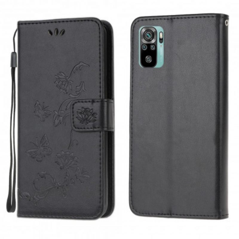 Flip Case Xiaomi Redmi Note 10 / 10S Perhosia Ja Kukkia