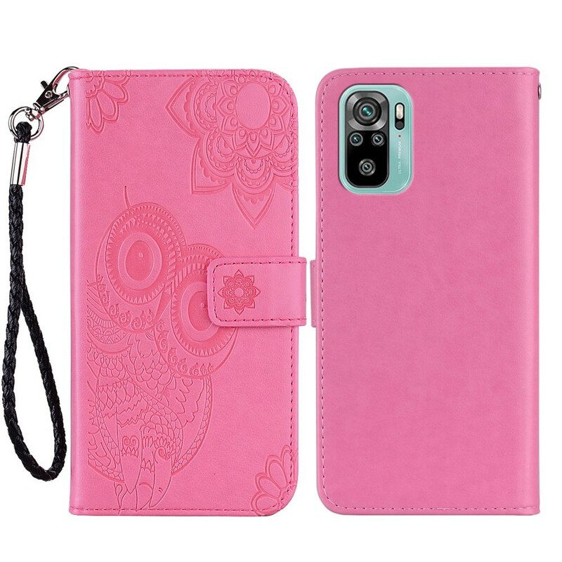 Kotelot Xiaomi Redmi Note 10 / 10S Owl Mandala Ja Lanyard