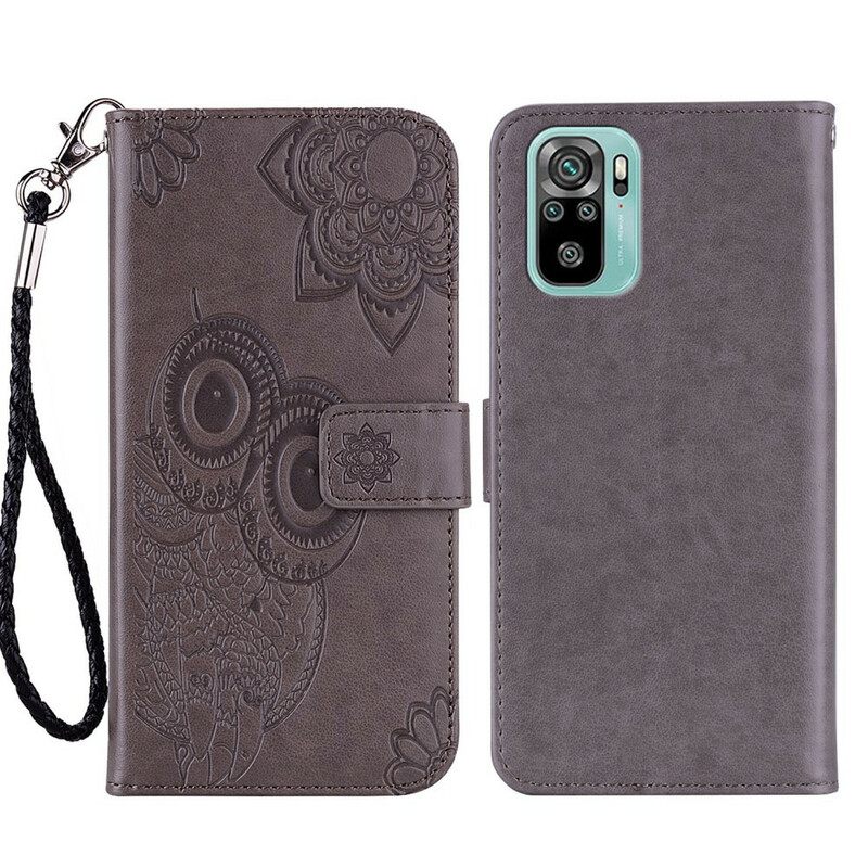 Kotelot Xiaomi Redmi Note 10 / 10S Owl Mandala Ja Lanyard