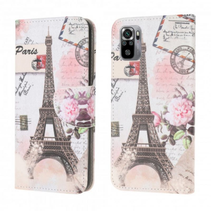 Kotelot Xiaomi Redmi Note 10 / 10S Retro Eiffel-torni