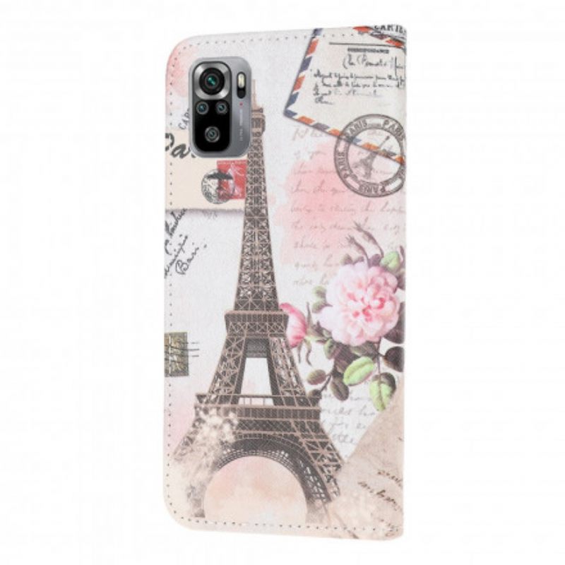 Kotelot Xiaomi Redmi Note 10 / 10S Retro Eiffel-torni