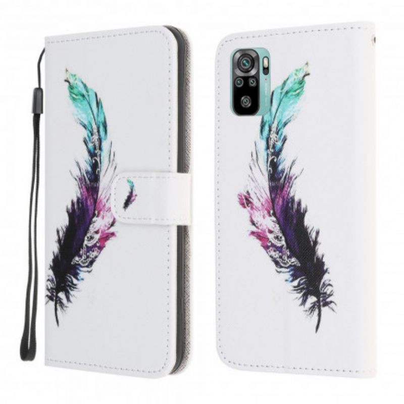 Kotelot Xiaomi Redmi Note 10 / 10S Suojaketju Kuori Feather Kaulanauhalla