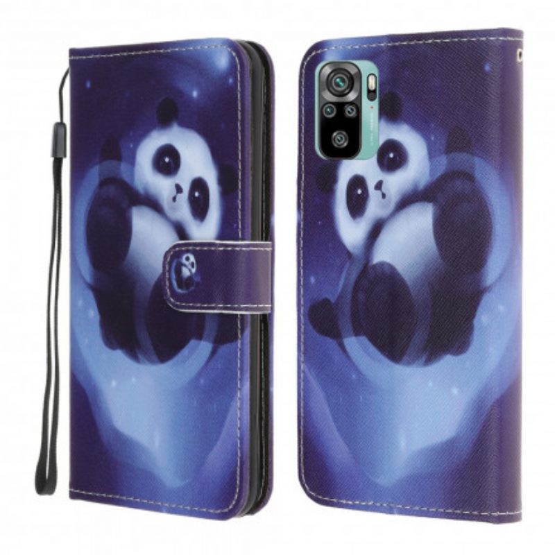 Kotelot Xiaomi Redmi Note 10 / 10S Suojaketju Kuori Panda Space Lanyard