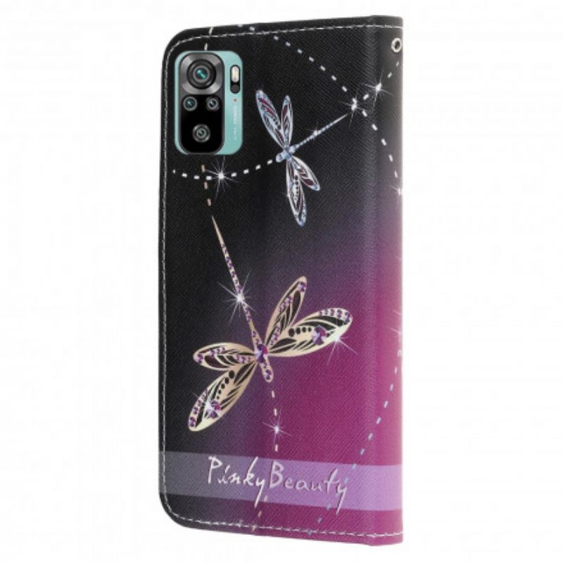 Kotelot Xiaomi Redmi Note 10 / 10S Suojaketju Kuori Strappy Dragonflies