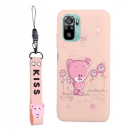 Kuori Xiaomi Redmi Note 10 / 10S Bear Kiss Lanyardin Kanssa