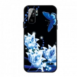 Kuori Xiaomi Redmi Note 10 / 10S Butterfly Ja Blue Flowers