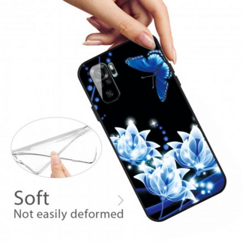 Kuori Xiaomi Redmi Note 10 / 10S Butterfly Ja Blue Flowers