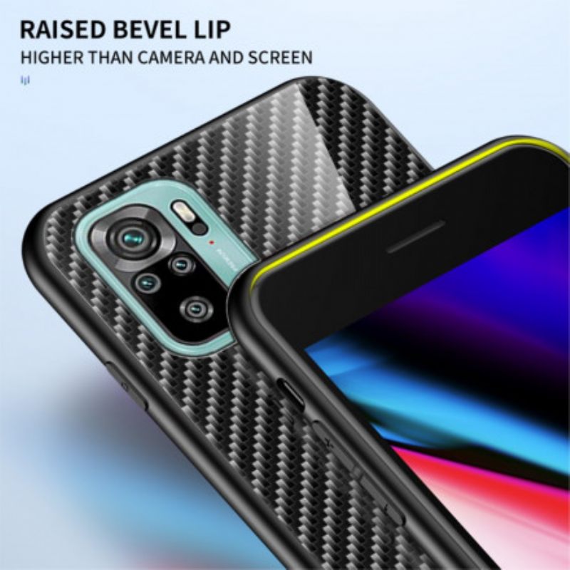 Kuori Xiaomi Redmi Note 10 / 10S Carbon Fiber Karkaistu Lasi