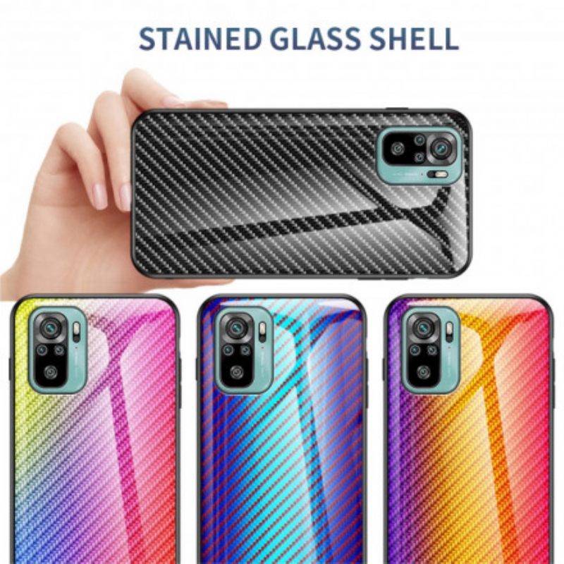 Kuori Xiaomi Redmi Note 10 / 10S Carbon Fiber Karkaistu Lasi