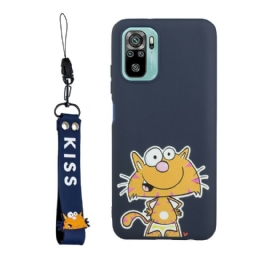 Kuori Xiaomi Redmi Note 10 / 10S Cat With Lanyard Kiss