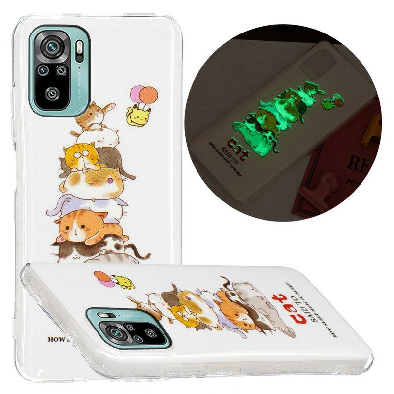 Kuori Xiaomi Redmi Note 10 / 10S Cats Fluorescent