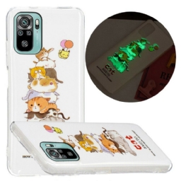 Kuori Xiaomi Redmi Note 10 / 10S Cats Fluorescent