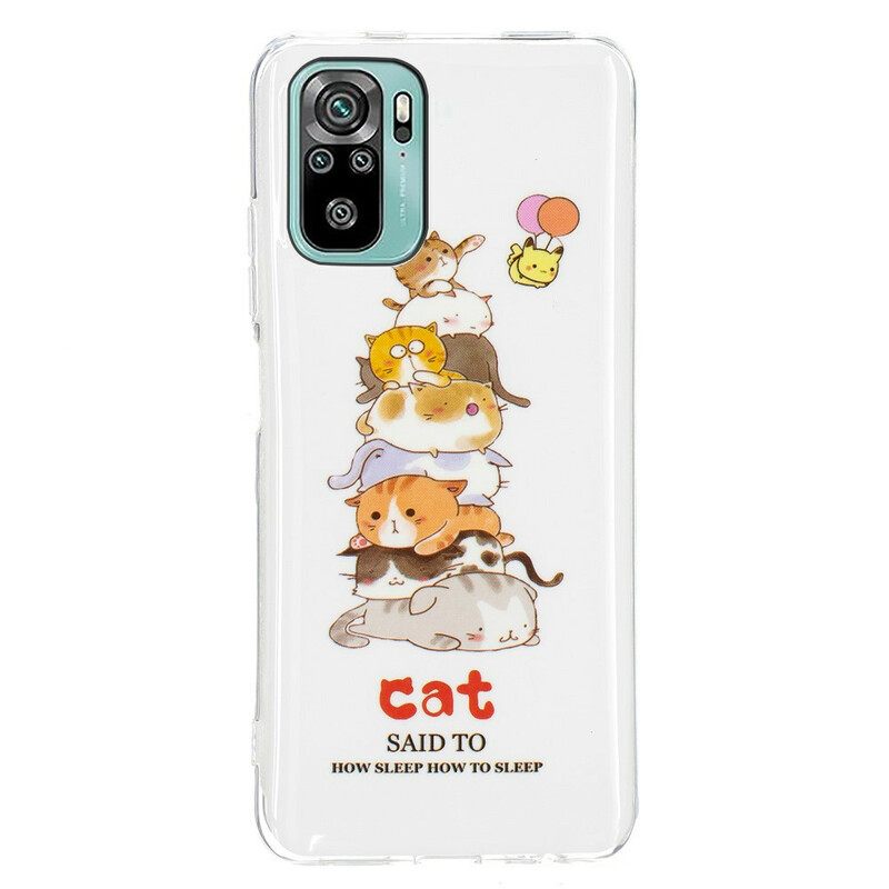 Kuori Xiaomi Redmi Note 10 / 10S Cats Fluorescent