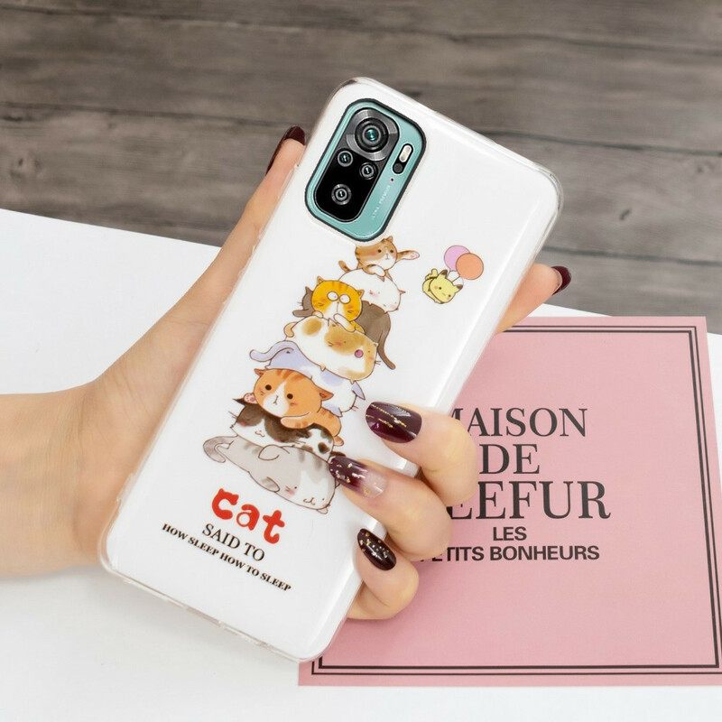 Kuori Xiaomi Redmi Note 10 / 10S Cats Fluorescent