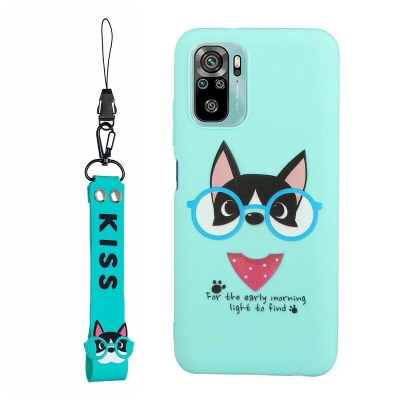 Kuori Xiaomi Redmi Note 10 / 10S Dog Ja Lanyard Kiss