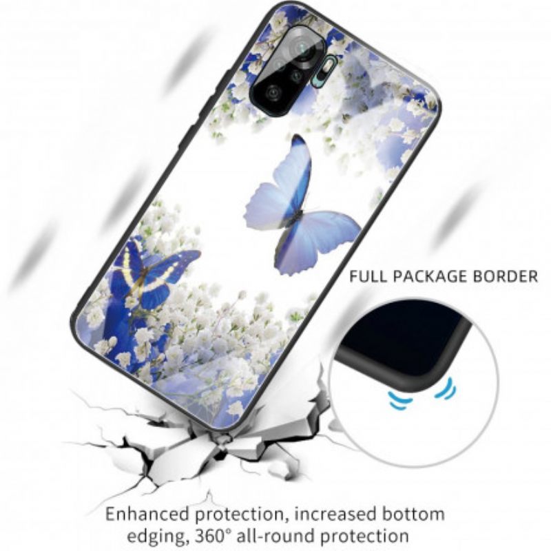 Kuori Xiaomi Redmi Note 10 / 10S Tempered Glass Butterflies Design