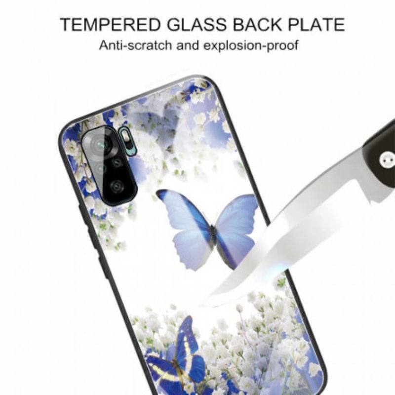 Kuori Xiaomi Redmi Note 10 / 10S Tempered Glass Butterflies Design