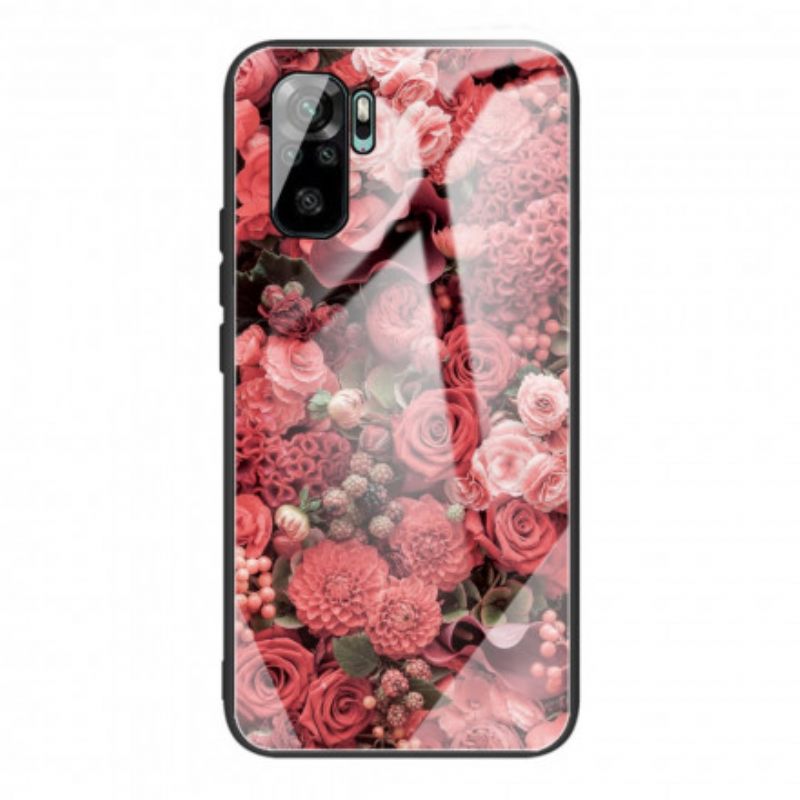 Kuori Xiaomi Redmi Note 10 / 10S Tempered Glass Rose Flowers