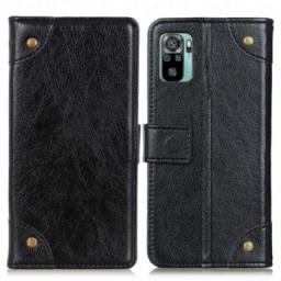 Nahkakotelo Xiaomi Redmi Note 10 / 10S Style Nappan Nahkaiset Vintage-niitit