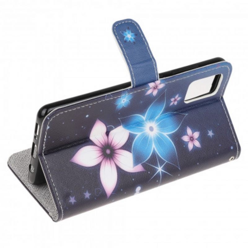 Nahkakotelo Xiaomi Redmi Note 10 / 10S Suojaketju Kuori Lunar Strap Flowers