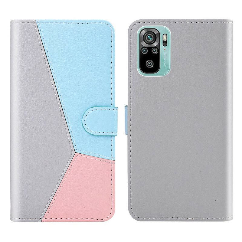 Nahkakotelo Xiaomi Redmi Note 10 / 10S Tricolor Leather Effect