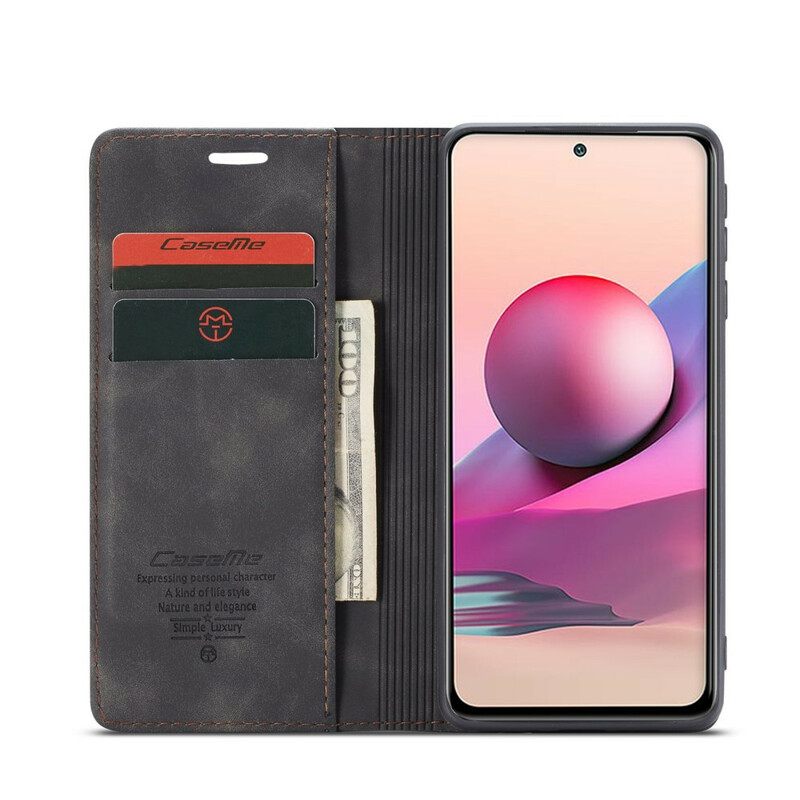 Puhelinkuoret Xiaomi Redmi Note 10 / 10S Kotelot Flip Caseme Nahkaefekti