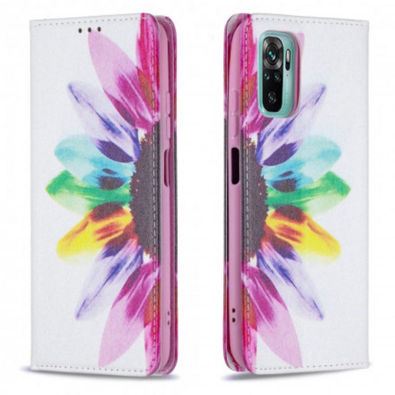 Puhelinkuoret Xiaomi Redmi Note 10 / 10S Kotelot Flip Flower Watercolour