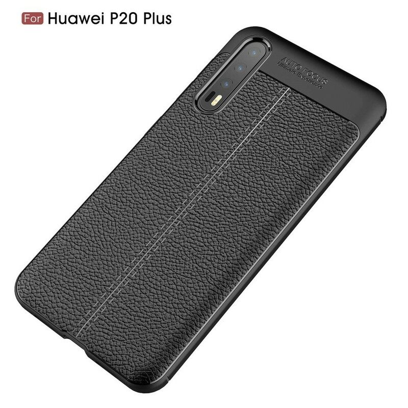 Case Huawei P20 Pro Nahkaefekti Litsi Kaksinkertainen Linja