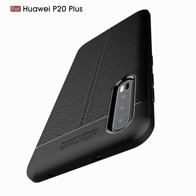 Case Huawei P20 Pro Nahkaefekti Litsi Kaksinkertainen Linja