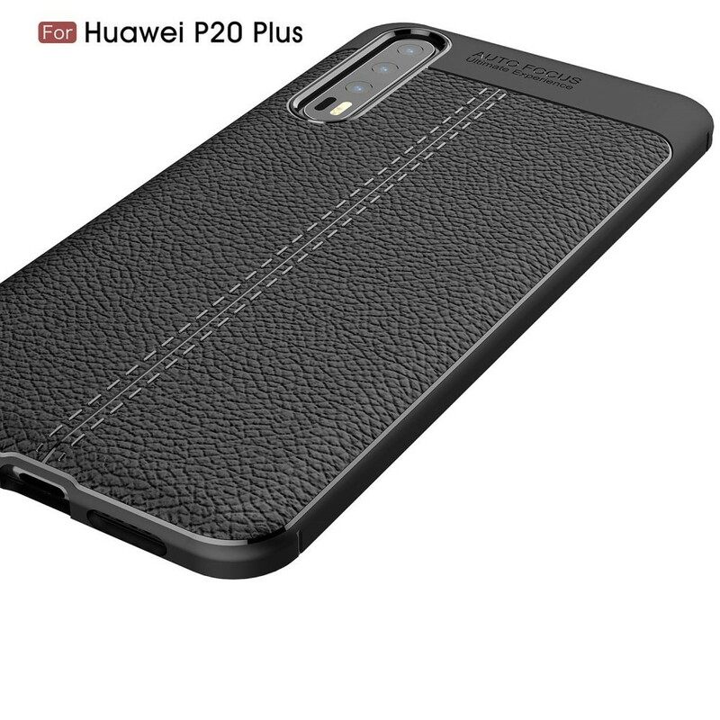 Case Huawei P20 Pro Nahkaefekti Litsi Kaksinkertainen Linja