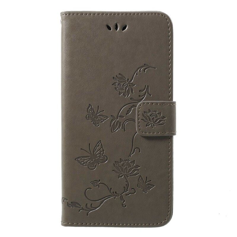 Kotelot Huawei P20 Pro Suojaketju Kuori Butterflies And Flowers Strap