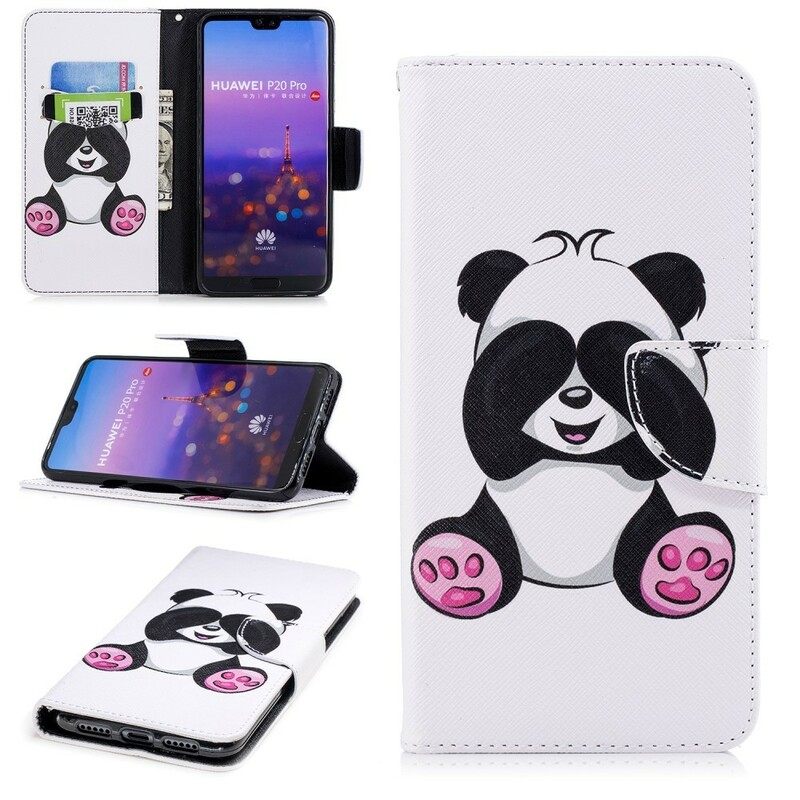 Nahkakotelo Huawei P20 Pro Panda Hauskaa